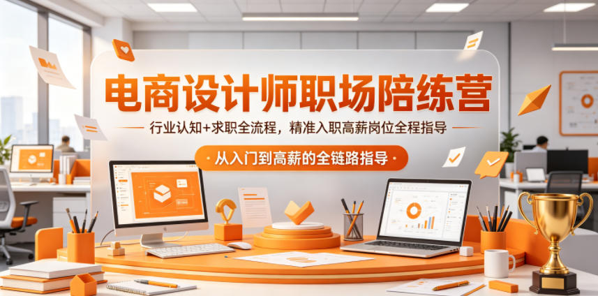 电商设计师职场陪练营，行业认知+求职全流程，精准入职高薪岗位全程指导| 网创圈