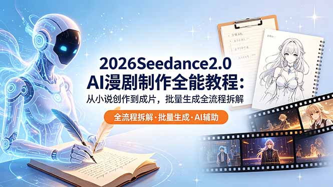 2026Seedance2.0 AI制作全能教程：从小说创作到成片，批量生成全流程拆解| 网创圈