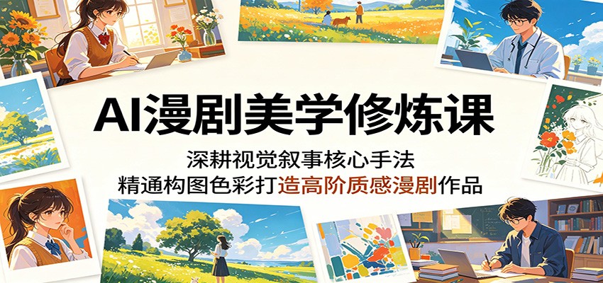 AI漫剧美学修炼课：深耕视觉叙事核心手法，精通构图色彩打造高阶质感漫剧作品| 网创圈