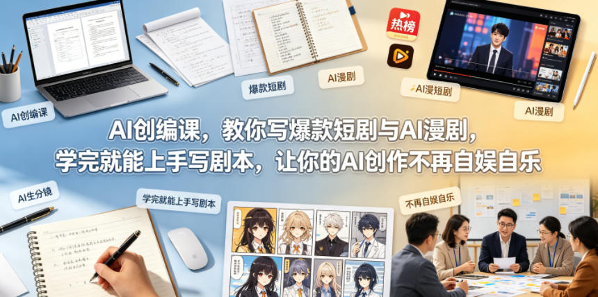 AI创编课，教你写爆款短剧与AI漫剧，学完就能上手写剧本，让你的AI创作不再自娱自乐(更新0521)| 网创圈