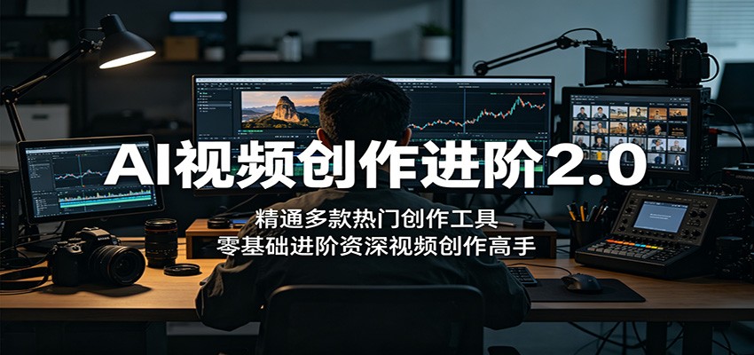 AI视频创作进阶2.0：精通多款热门创作工具，零基础进阶资深视频创作高手| 网创圈