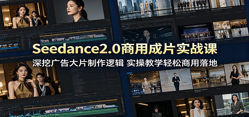 Seedance2.0商用成片实战课：深挖广告大片制作逻辑，实操教学轻松商用落地| 网创圈
