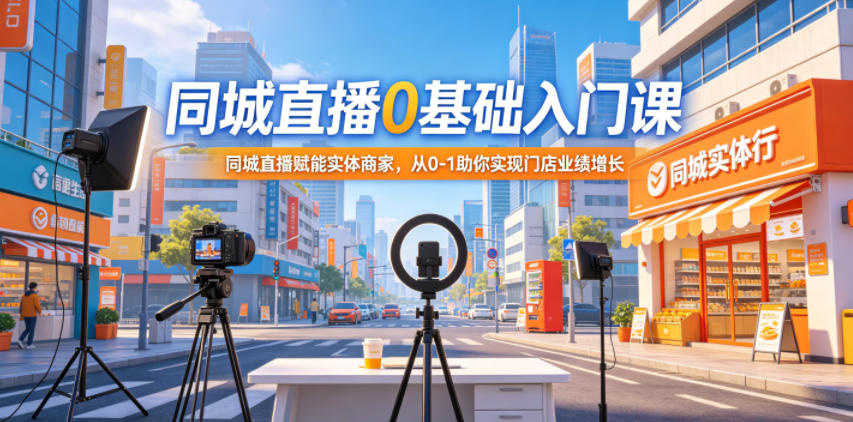 同城直播0基础入门课，同城直播赋能实体商家，从0-1助你实现门店业绩增长| 网创圈