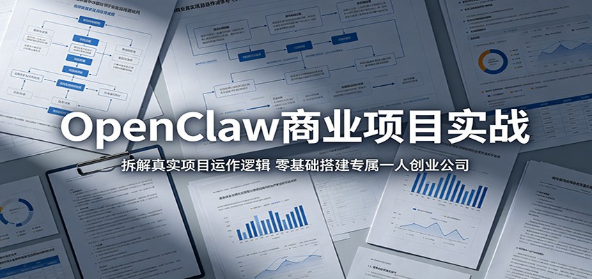 OpenClaw商业项目实战：拆解真实项目运作逻辑，零基础搭建专属一人创业公司| 网创圈