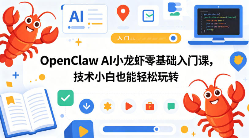 OpenClaw AI小龙虾零基础入门课，技术小白也能轻松玩转(更新0522)| 网创圈
