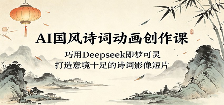 AI国风诗词动画创作课：巧用Deepseek即梦可灵，打造意境十足的诗词影像短片| 网创圈