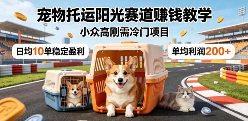 宠物托运阳光赛道賺钱教学，小众高刚需冷门项目，日均10单稳定盈利，单均利润200+| 网创圈