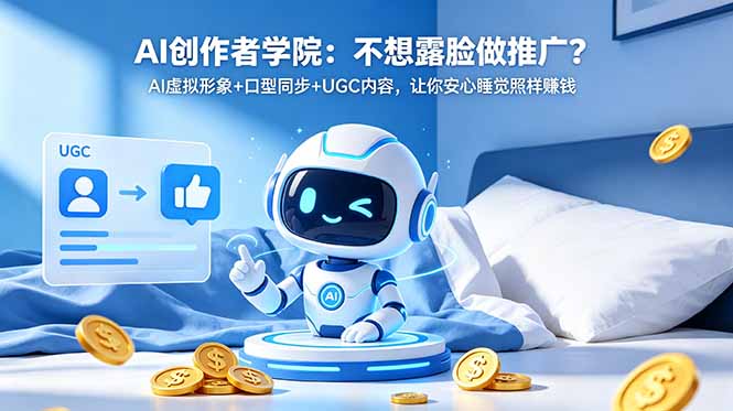 AI创作者学院：不想露脸做推广？AI虚拟形象+口型同步+UGC内容，让你安心睡觉照样赚钱| 网创圈