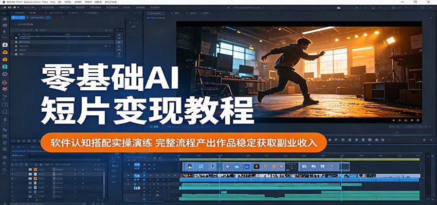 零基础AI短片变现教程：软件认知搭配实操演练，完整流程产出作品稳定获取副业收入| 网创圈