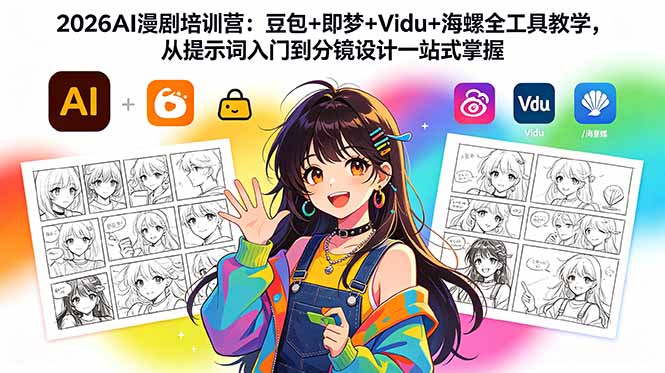 2026AI漫剧培训营：豆包+即梦+Vidu+海螺全工具教学，从提示词入门到分镜设计一站式掌握| 网创圈