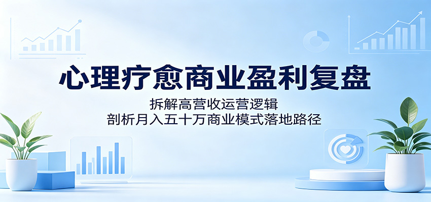 心理疗愈商业盈利复盘：拆解高营收运营逻辑，剖析月入五十万商业模式落地路径| 网创圈