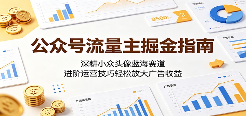 公众号流量主掘金指南：深耕小众头像蓝海赛道，进阶运营技巧轻松放大广告收益| 网创圈