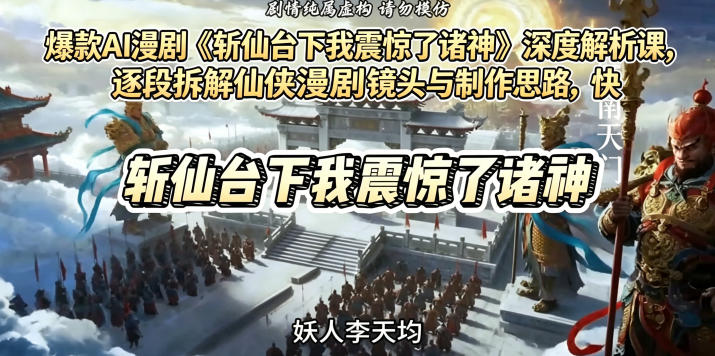 爆款AI漫剧《斩仙台下我震惊了诸神》深度解析课，逐段拆解仙侠漫剧镜头与制作思路，快速复刻爆款创作模式| 网创圈