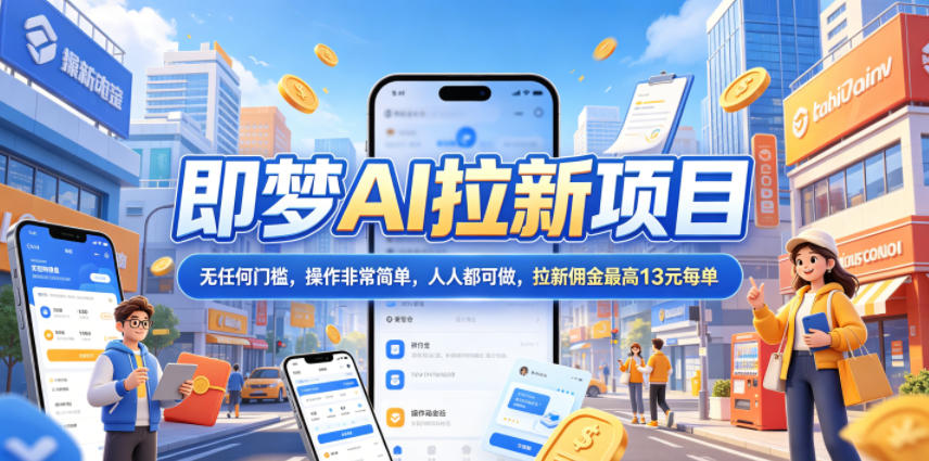2026年即梦AI拉新项目最新玩法，无任何门槛，操作非常简单，人人都可做，拉新佣金最高13元每单| 网创圈