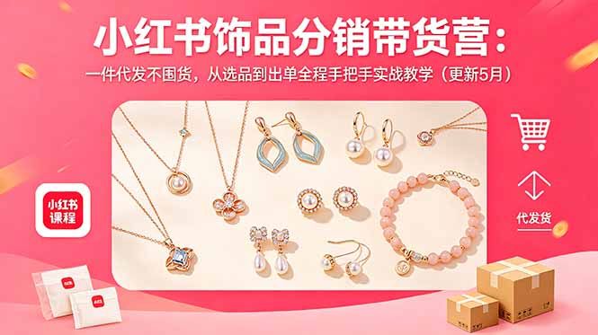 小红书饰品分销带货营：一件代发不囤货，从选品到出单全程手把手实战教学(更新5月| 网创圈