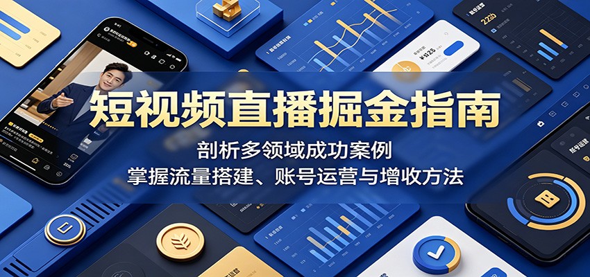 短视频直播掘金指南：剖析多领域成功案例，掌握流量搭建、账号运营与增收方法| 网创圈