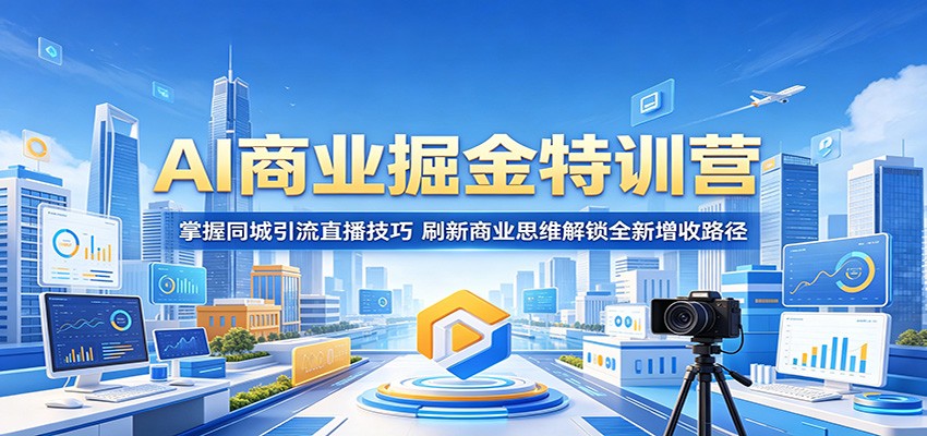 AI商业掘金特训营：掌握同城引流直播技巧，刷新商业思维解锁全新增收路径| 网创圈
