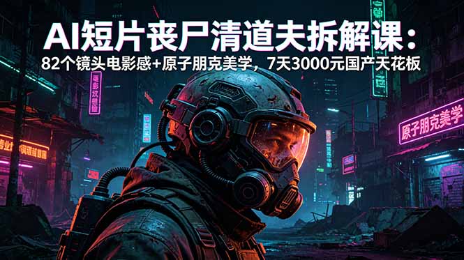 AI短片《丧尸清道夫》拆解课：82个镜头电影感+原子朋克美学，7天3000元国产天花板| 网创圈