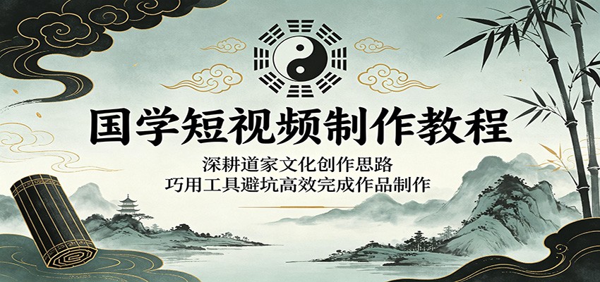 国学短视频制作教程：深耕道家文化创作思路，巧用工具避坑高效完成作品制作| 网创圈
