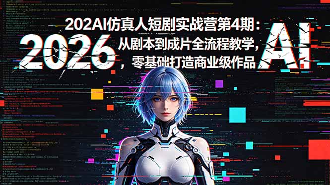 2026AI仿真人短剧实战营第4期：从剧本到成片全流程教学，零基础打造商业级作品| 网创圈