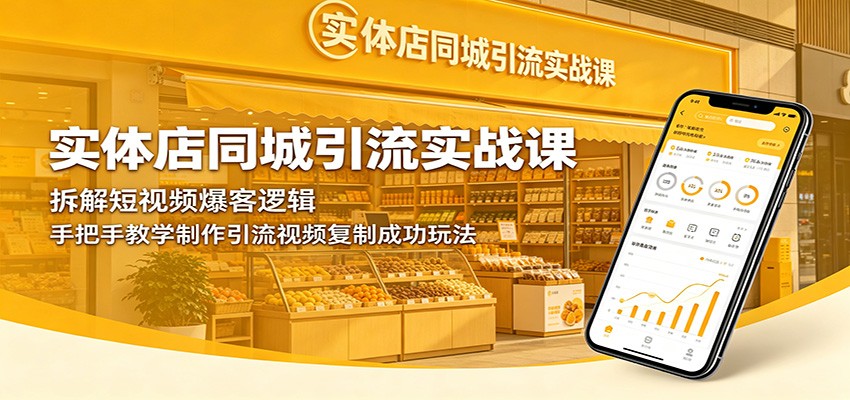实体店同城引流实战课：拆解短视频爆客逻辑，手把手教学制作引流视频复制成功玩法| 网创圈