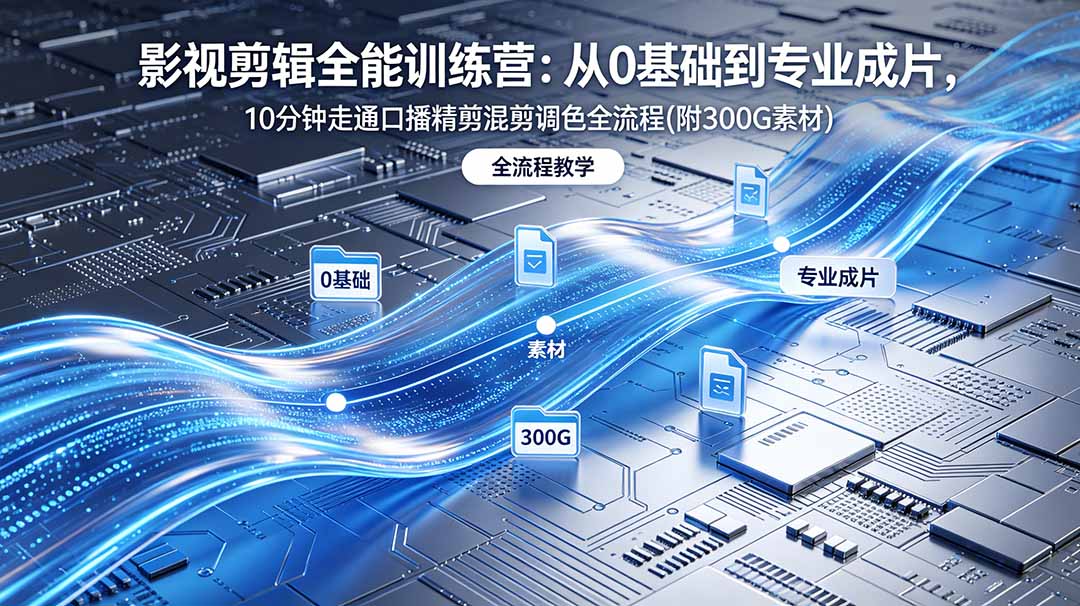 2026影视剪辑全能实战课｜0基础到专业成片，全流程教学，高清带300G素材| 网创圈