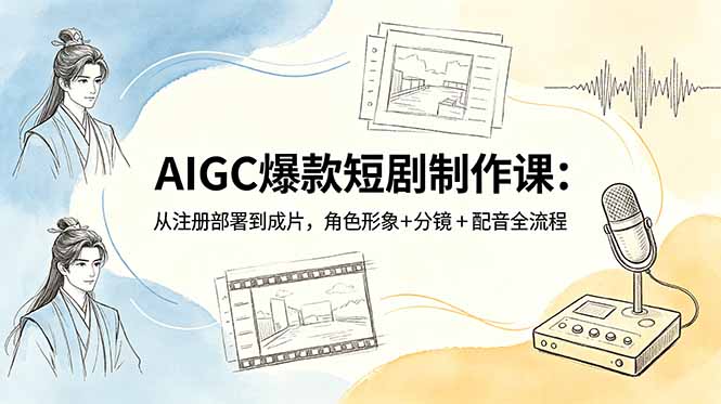 AIGC爆款短剧制作课：从注册部署到成片，角色形象+分镜+配音全流程| 网创圈