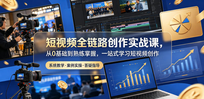 短视频全链路创作实战课，从0基础到熟练掌握，一站式学习短视频创作| 网创圈