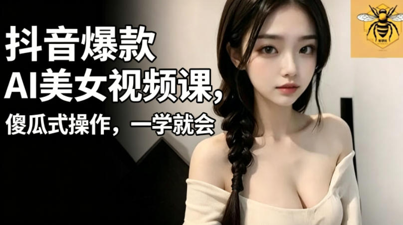 抖音爆款AI美女视频课，傻瓜式操作，一学就会，1个小就能上手| 网创圈