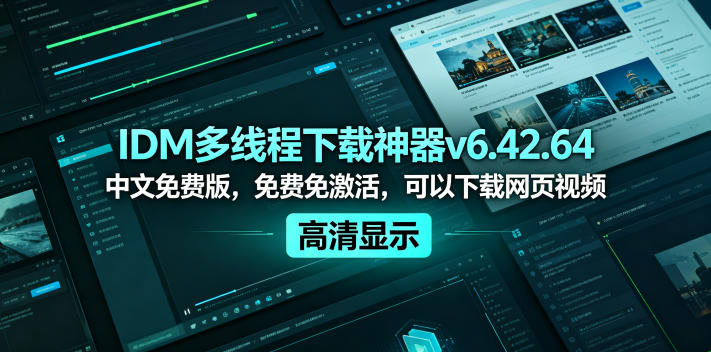 IDM多线程下载神器v6.42.64中文免费版，免费免激活，可以下载网页视频(例如飞书文档内的视频)| 网创圈
