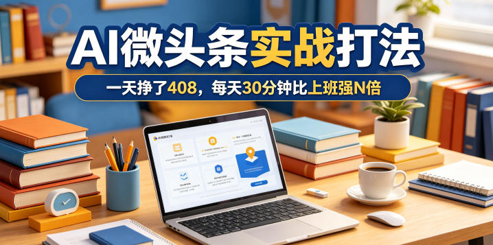 一天挣了408，AI微头条实战打法，每天30分钟比上班强N倍| 网创圈