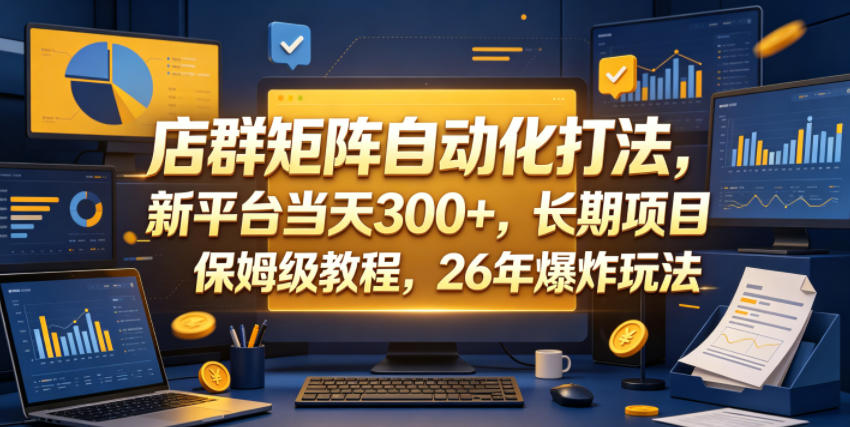 店群矩阵自动化打法，新平台当天300+，长期项目，保姆级教程，26年爆炸玩法【揭秘】| 网创圈