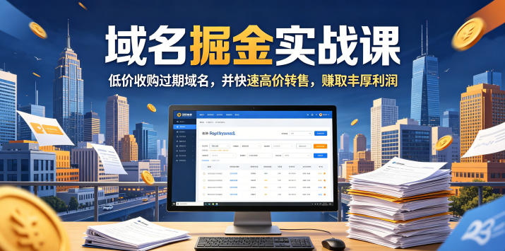 域名交易掘金实战课，低价收购过期域名，并快速高价转售，賺取丰厚利润【原创双语字幕】| 网创圈