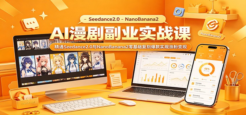 AI漫剧副业实战课：精通Seedance2.0与NanoBanana2零基础复刻爆款实现涨粉变现| 网创圈