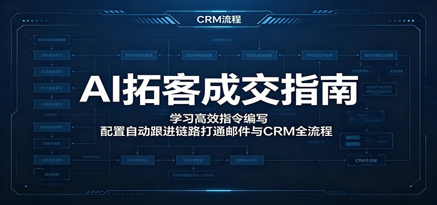 AI拓客成交指南：学习高效指令编写，配置自动跟进链路打通邮件与CRM全流程| 网创圈