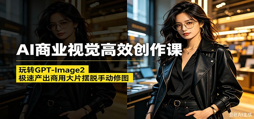 AI商业视觉高效创作课：玩转GPT-Image2，极速产出商用大片摆脱手动修图(更新)| 网创圈