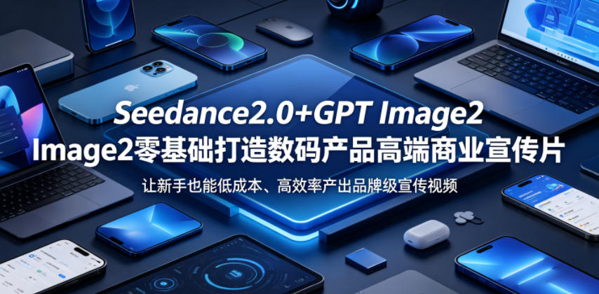 Seedance2.0+GPT Image2零基础打造数码产品高端商业宣传片，让新手也能低成本、高效率产出品牌级宣传视频| 网创圈
