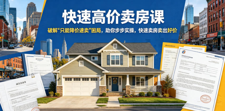 快速高价卖房课，破解“只能降价速卖”困局，助你步步实操，快速卖房卖出好价(更新2026)| 网创圈