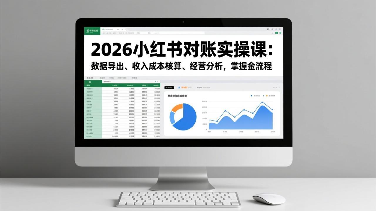 2026小红书对账实操课：数据导出、收入成本核算、经营分析，掌握全流程| 网创圈
