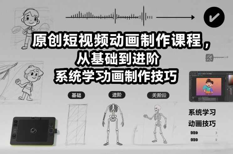 原创短视频动画制作课程，从基础到进阶，系统学习动画制作技巧| 网创圈