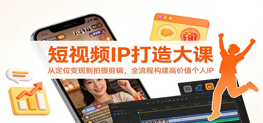 短视频IP打造大课：从定位变现到拍摄剪辑，全流程构建高价值个人IP| 网创圈