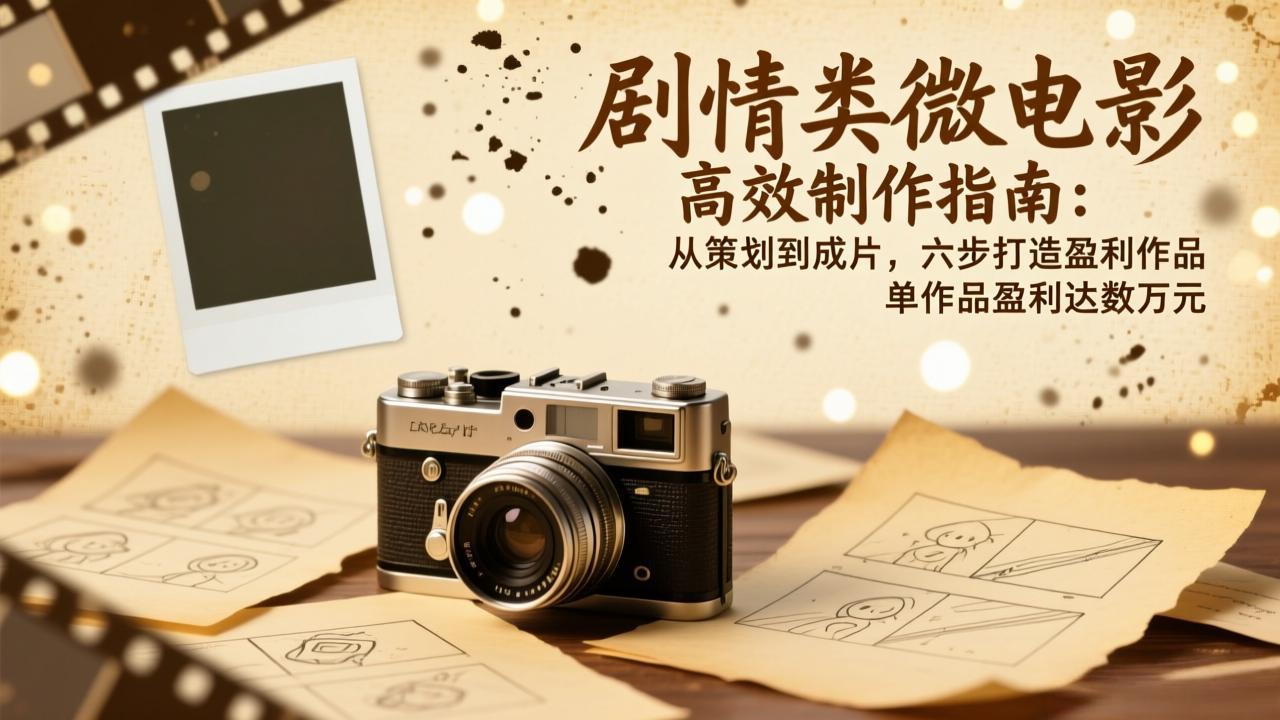 剧情类微电影高效制作指南：从策划到成片，六步打造盈利作品，单作品盈利达数万元| 网创圈