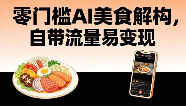 零门槛AI美食解构，自带流量易变现| 网创圈