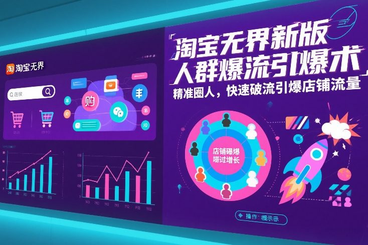 淘宝无界新版人群爆流引爆术，精准圈人，快速破流引爆店铺流量| 网创圈