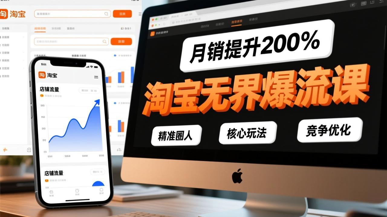 淘宝无界爆流课，精准圈人、核心玩法、竞争优化，快速引爆店铺流量，月销提升200%| 网创圈