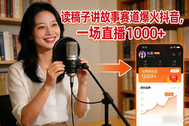 读稿子讲故事赛道爆火抖音，一场直播日入1000+| 网创圈